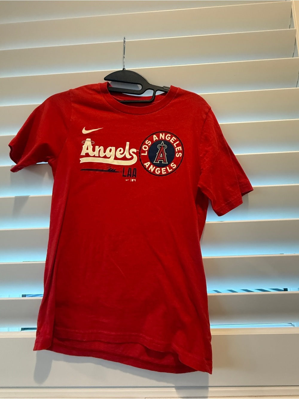 Youth Med Nike Red Los Angeles Angels Graphic Tee for Kids